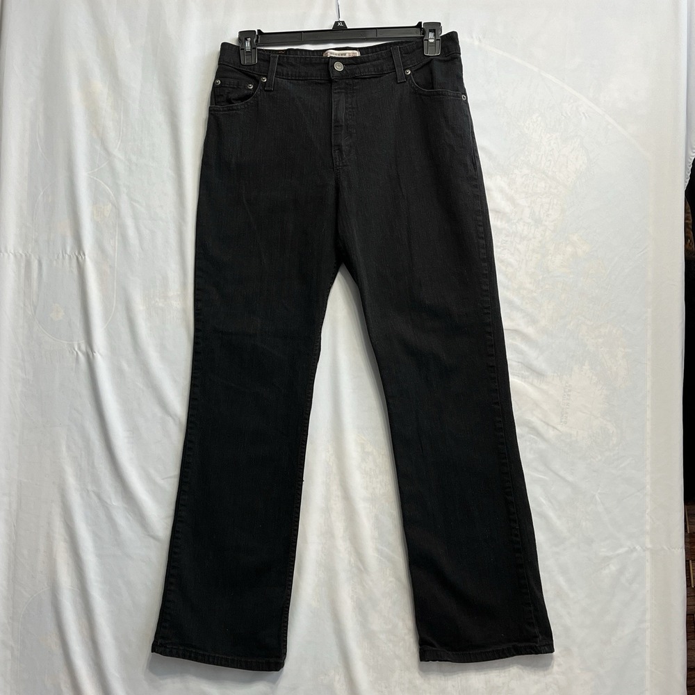 Levi Strauss Signature Womens Black Straight Leg Jeans Size 14 Medium 984061340